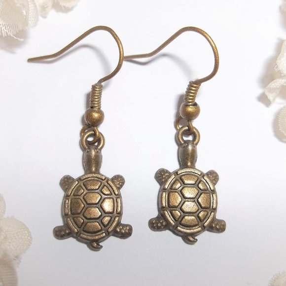 wvluckygirl Jewelry - Turtle Earrings, Bronze Turtle Earring, Turtle Jewelry, Vacation Jewelry, 8043